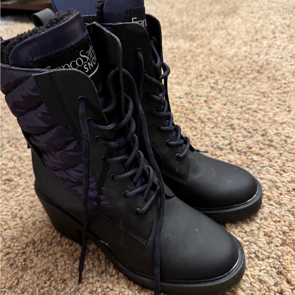 Franco Sarto Black Lace-Up Women's Boots